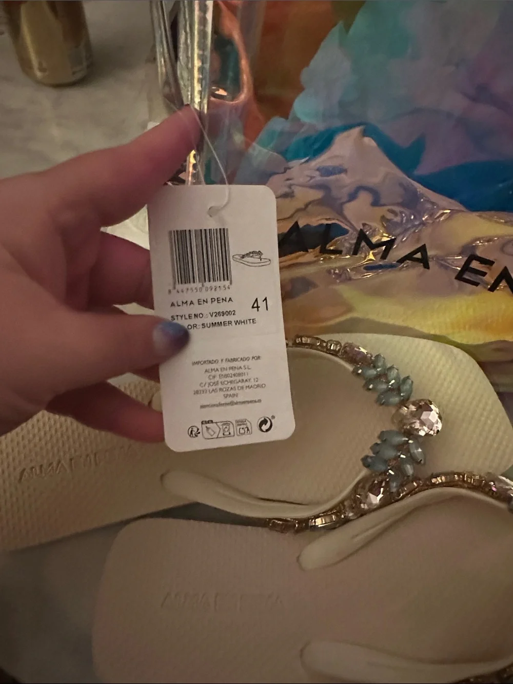 Alma en pena cream thong